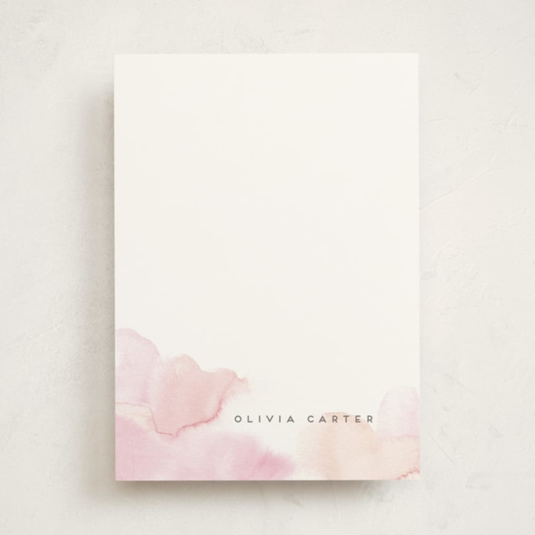 "Offshore" - Personalized Stationery Cards in Coral by Creo Study - Front