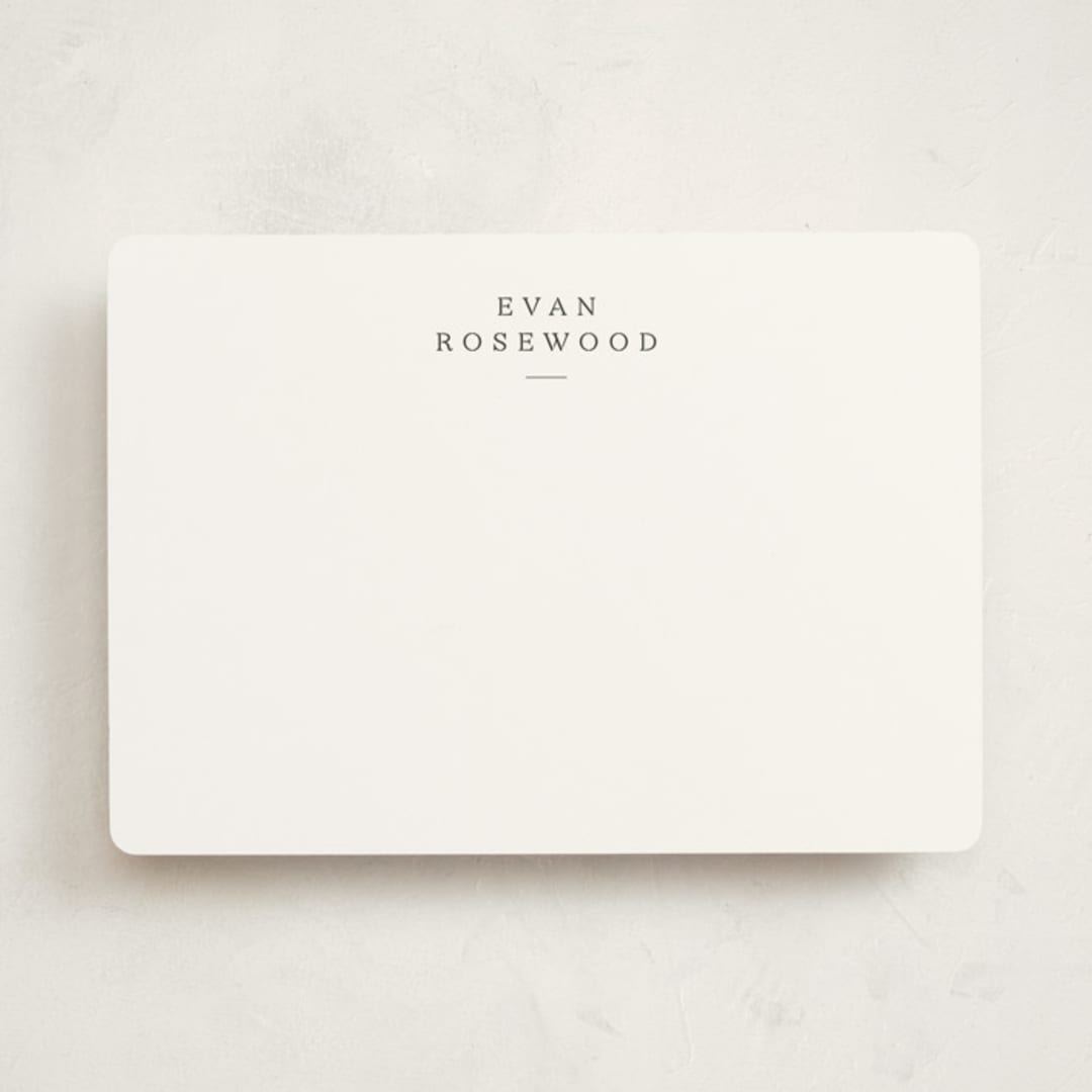 "Softspoken" - Personalized Stationery Cards in Cloud by Sara Hicks Malone - Front