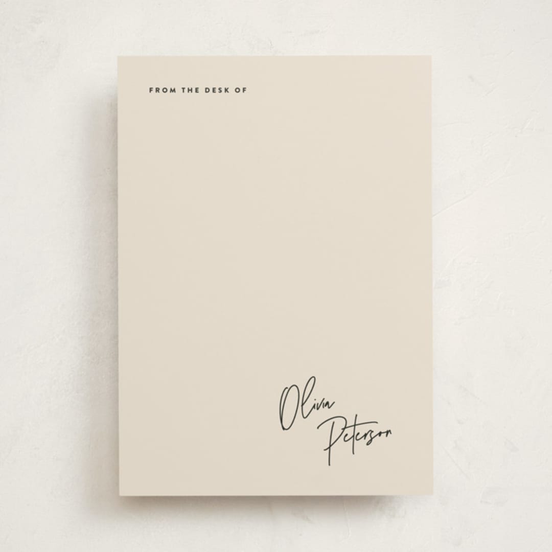"Signed" - Personalized Stationery Cards in Champagne by JoAnn Jinks - Front