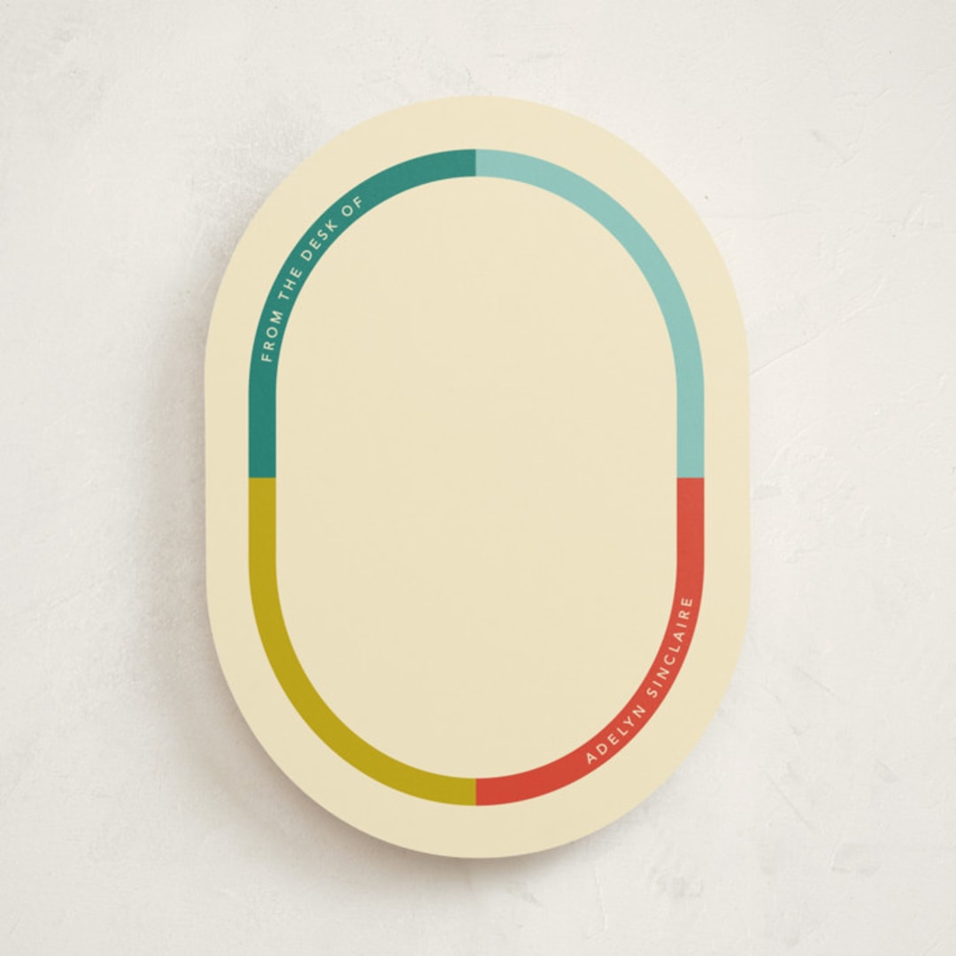 "Oval-blocked" - Personalized Stationery Cards in Gumdrops by Stacey Day - Front
