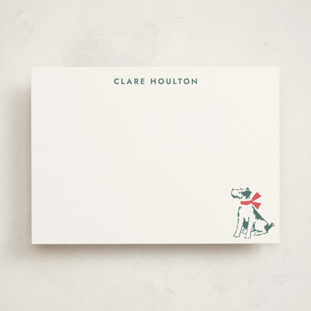 "Pawfect" - Personalized Stationery Cards in Evergreen by Megan Davis - Front