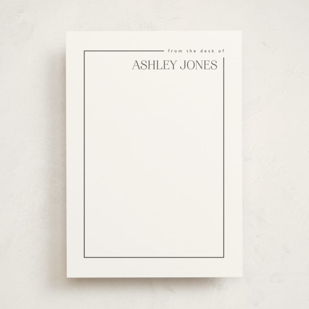 "Minimal border" - Personalized Stationery Cards in Coal by Hudson meet Rose - Front