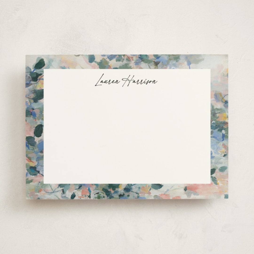 "Morning Light" - Personalized Stationery Cards in Fresh Blue by Sonal Nathwani - Front