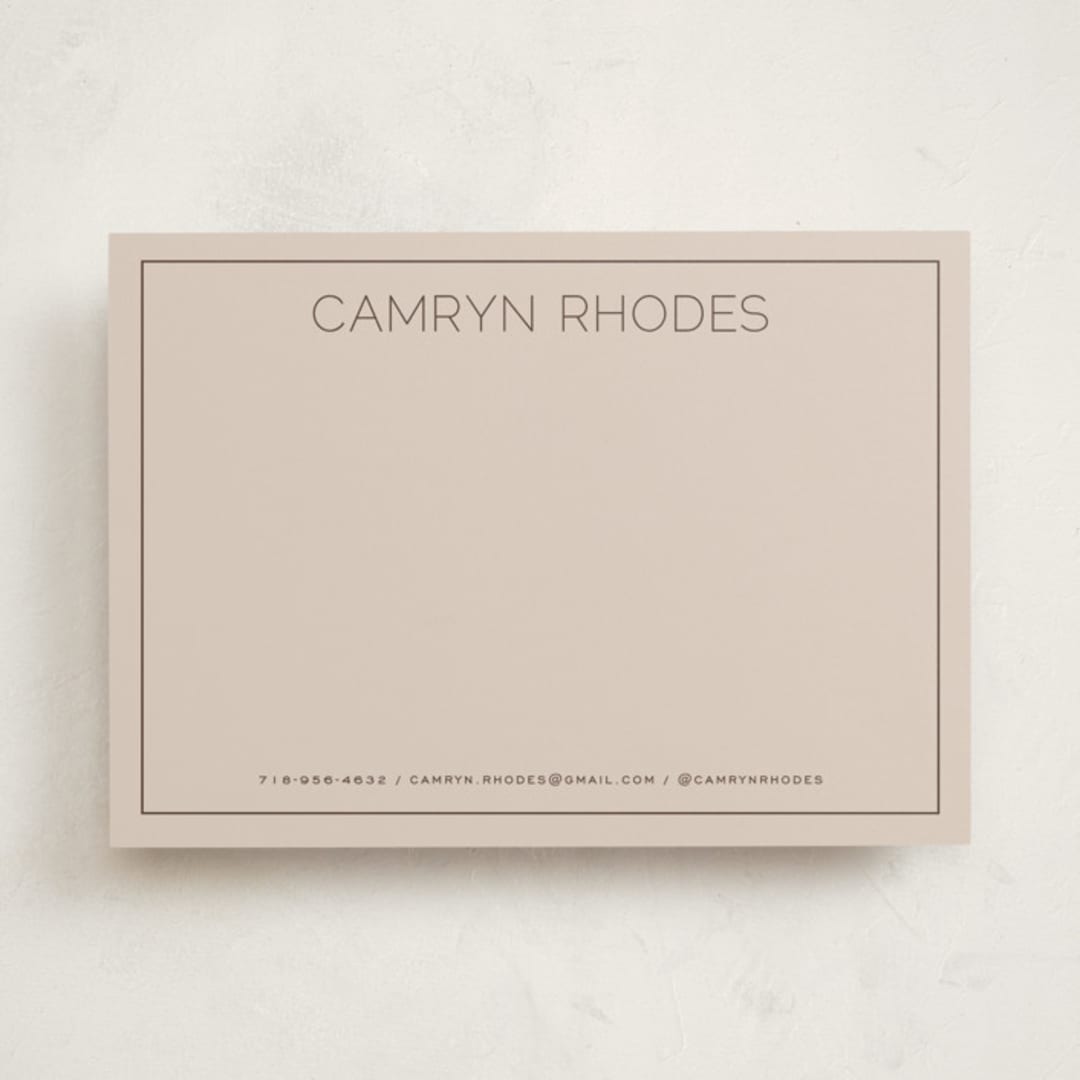 "Sans Serif" - Personalized Stationery Cards in Ginger by Hooray Creative - Front