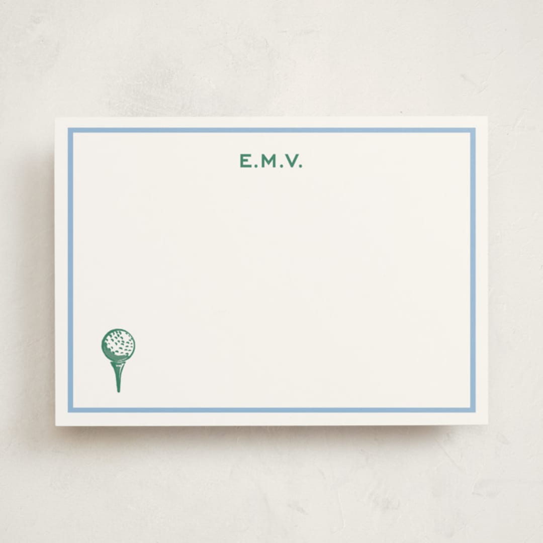 "Nuance" - Personalized Stationery Cards in Light Blue by Pati Cascino - Front