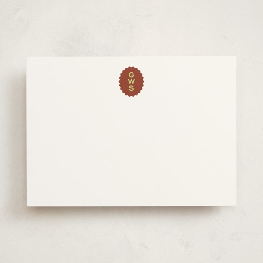 "Brasserie" - Personalized Stationery Cards in Brick by Megan Davis - Front