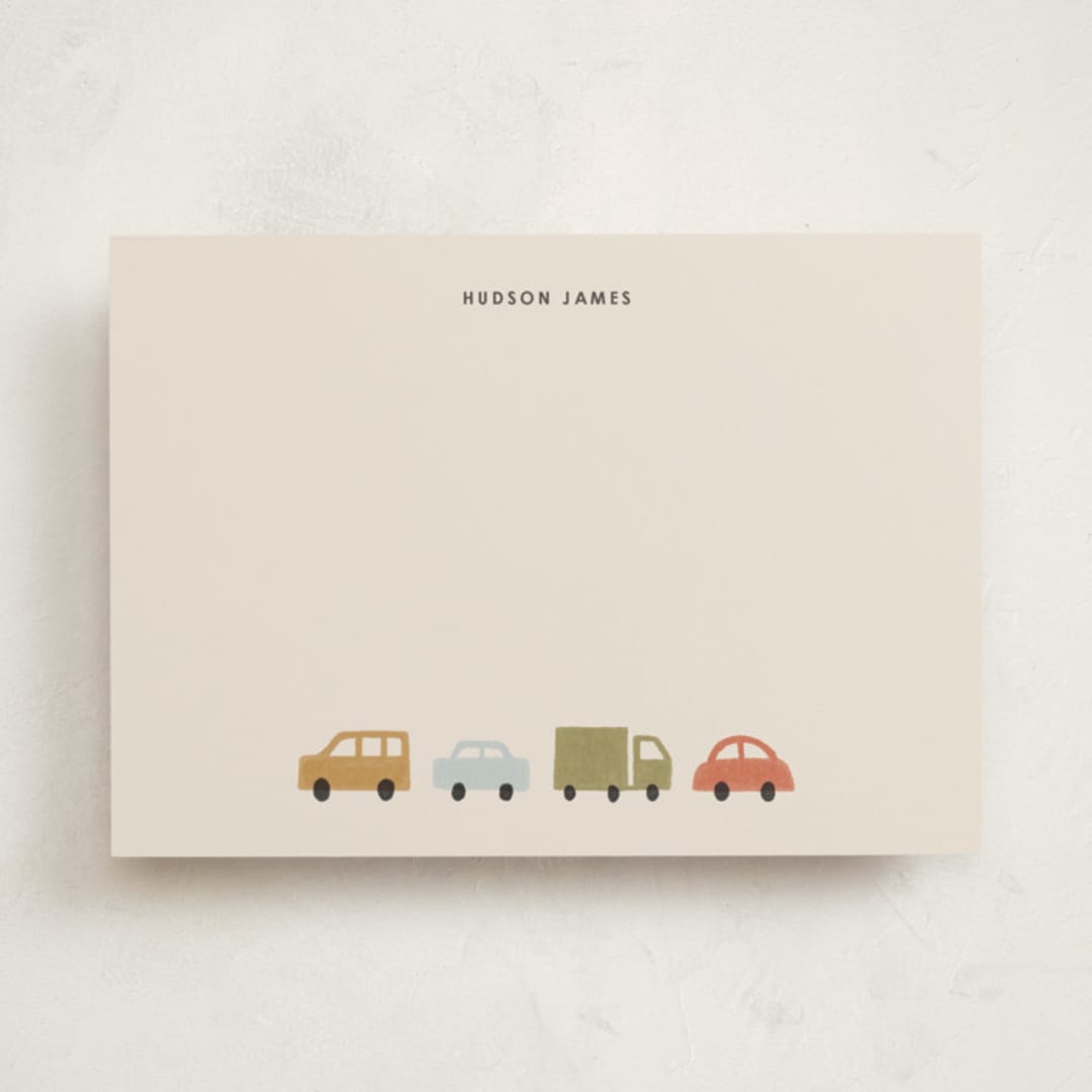 "Traffic Jam" - Personalized Stationery Cards in Sand by taylorVdesign - Front