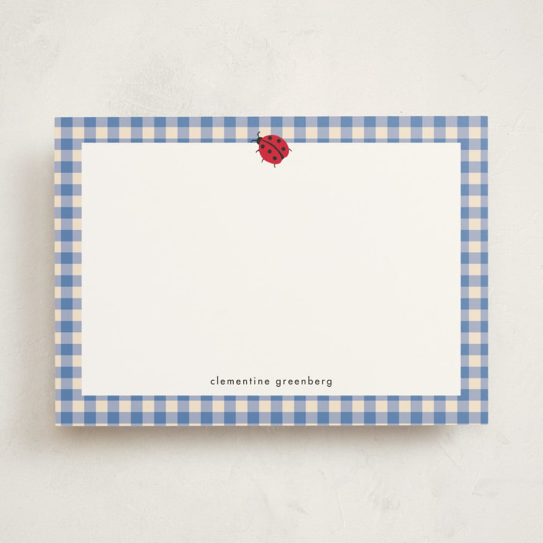 "ladybug picnic" - Personalized Stationery Cards in Sky by Jennifer Lew - Front