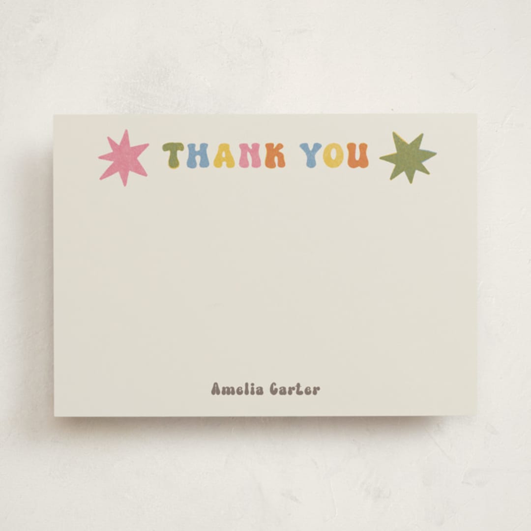 "Thank You Riso" - Personalized Stationery Cards in Soft Retro by Sabrina Excene - Front
