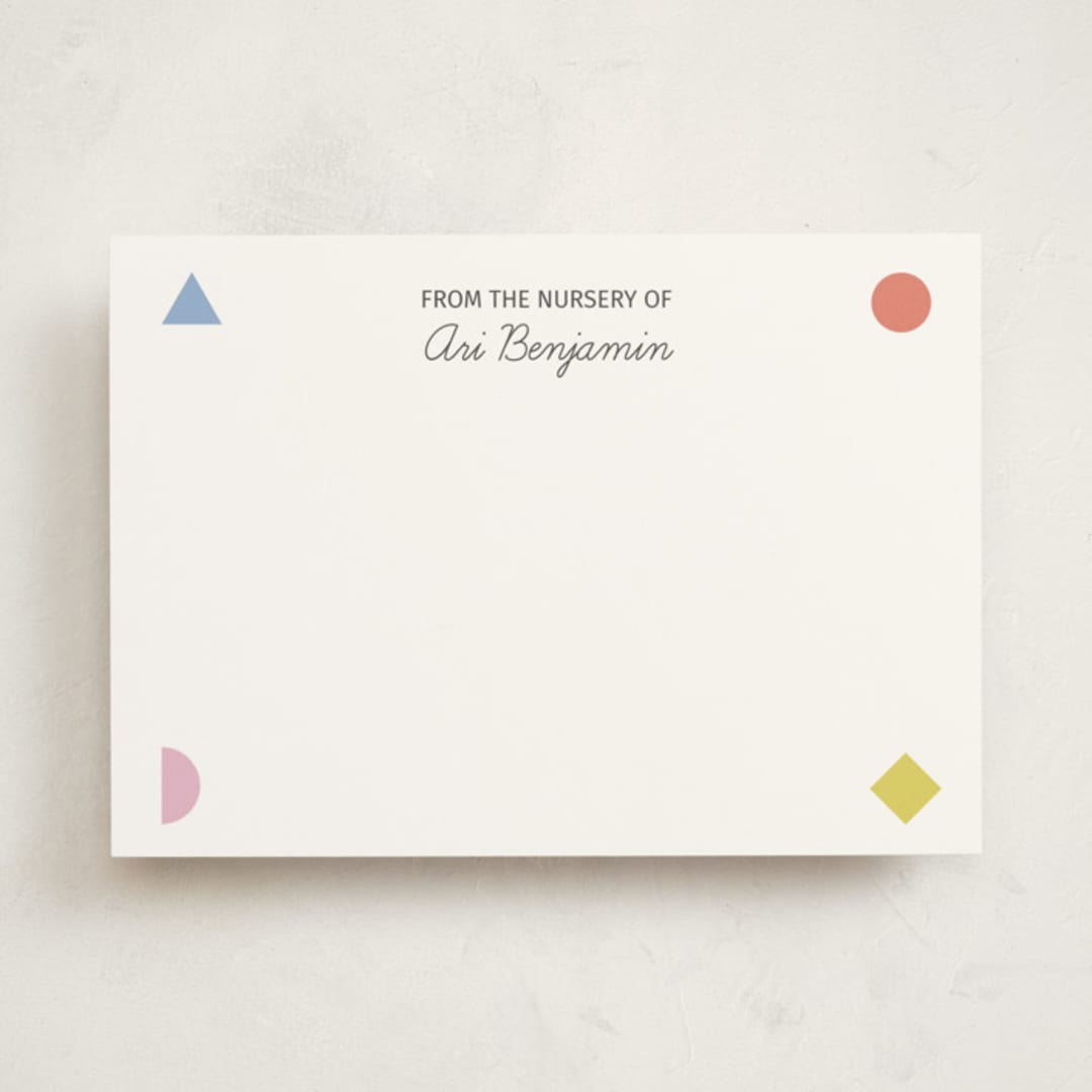 "Nursery Shapes" - Personalized Stationery Cards in Confetti by Tracy Schifeling - Front