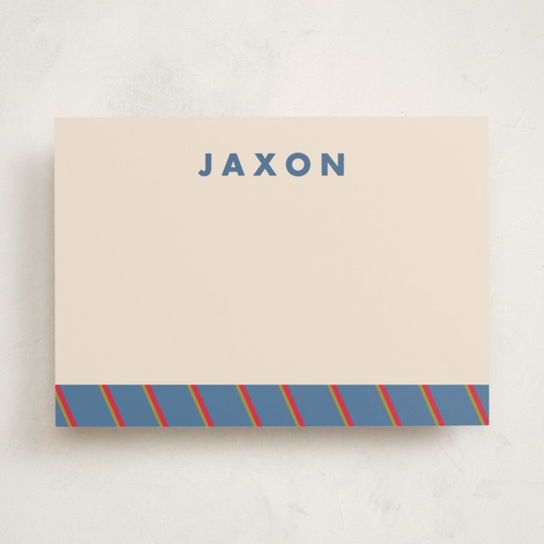 "Classic Prep" - Personalized Stationery Cards in Blue Jay by AK Graphics - Front