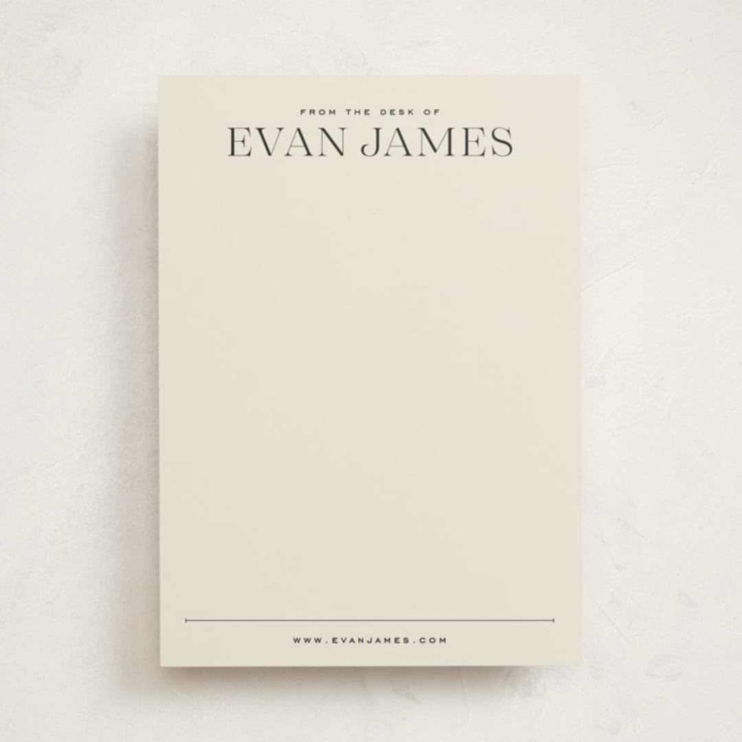 "Masculine Note" - Personalized Stationery Cards in Ivory by Jessica Corliss - Front