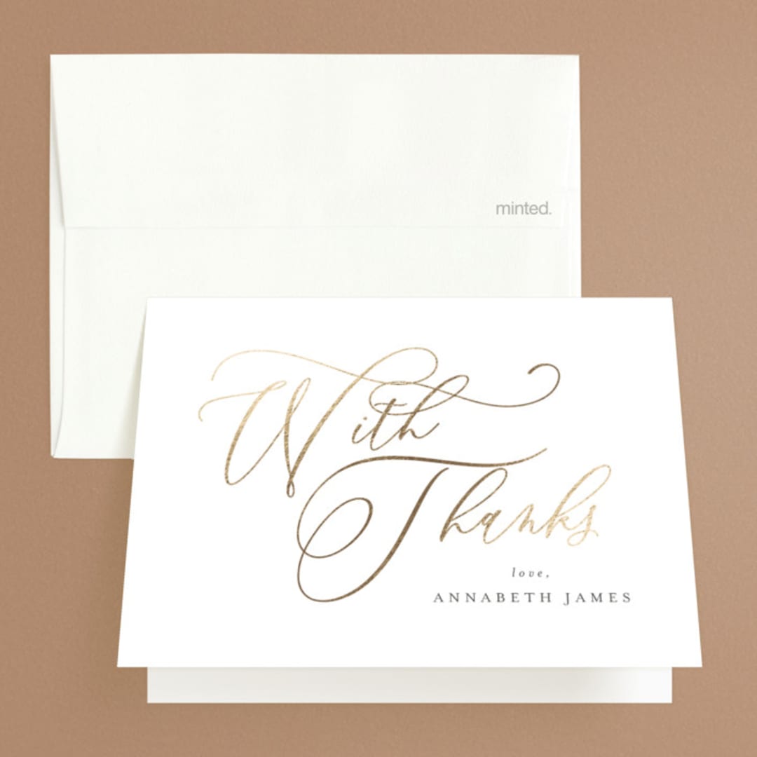 "Posh" - Bridal Shower Thank You Cards in Waterlily by Melanie Kosuge - Front