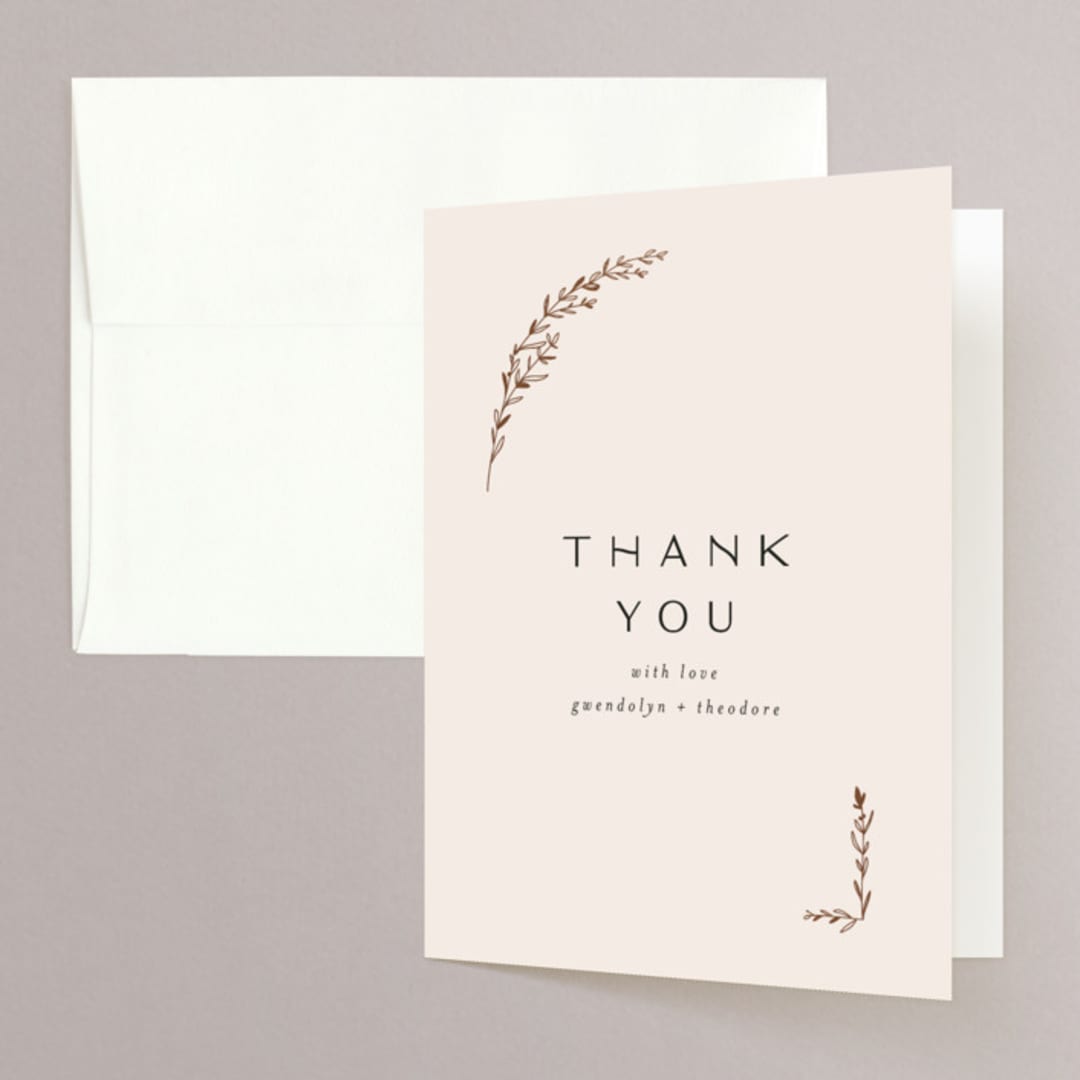"Embellished Arch" - Bridal Shower Thank You Cards in Ecru by Erica Krystek - Front