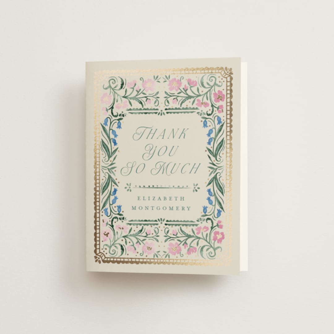 "Book Cover" - Bridal Shower Thank You Cards in Evergreen by Petra Kern - Front