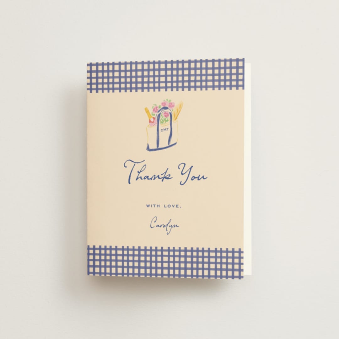"Out East" - Bridal Shower Thank You Cards in Cobalt by Sarah Rosenthal - Front