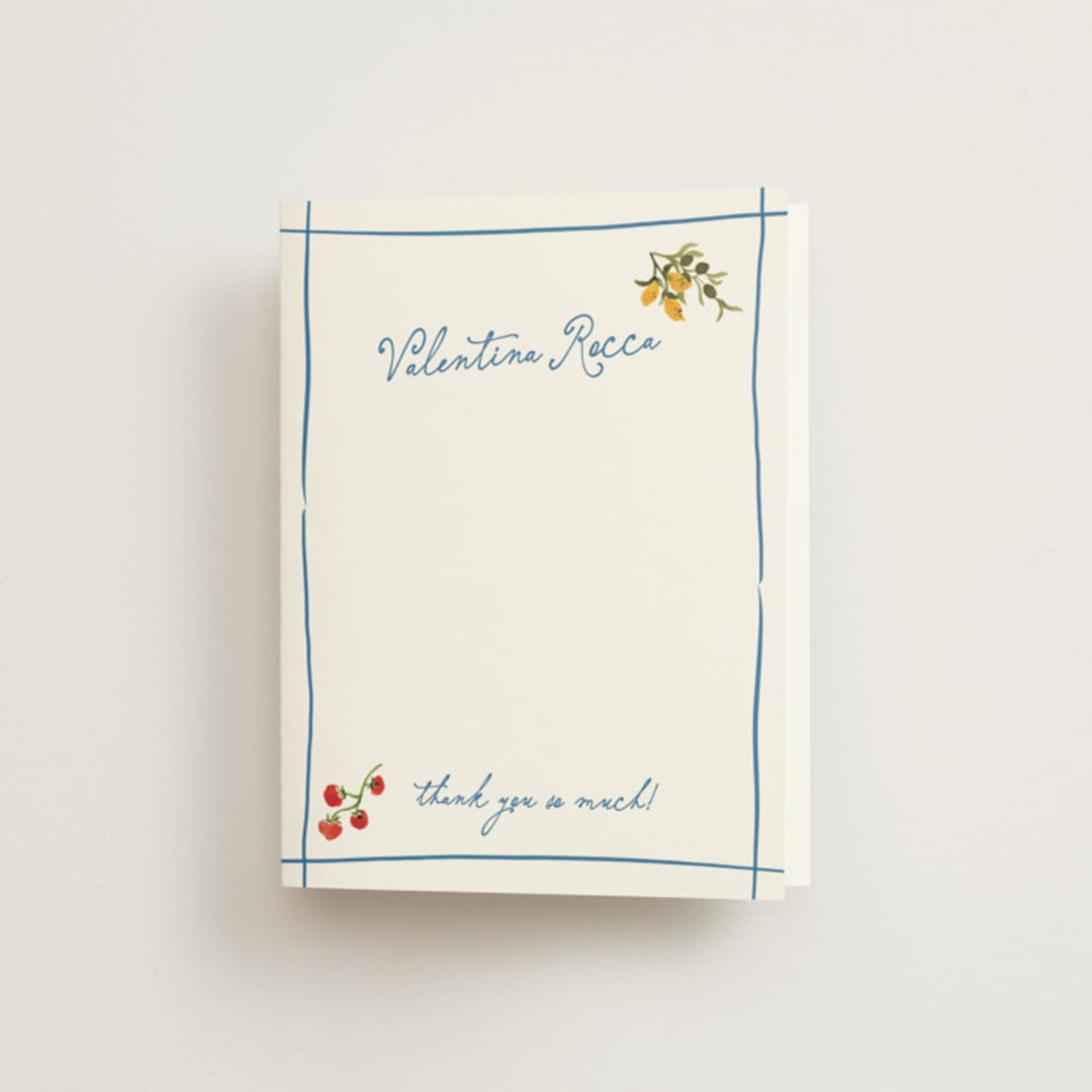 "Fresh Border" - Bridal Shower Thank You Cards in Mediterraneo by Tamara Hilje - Front