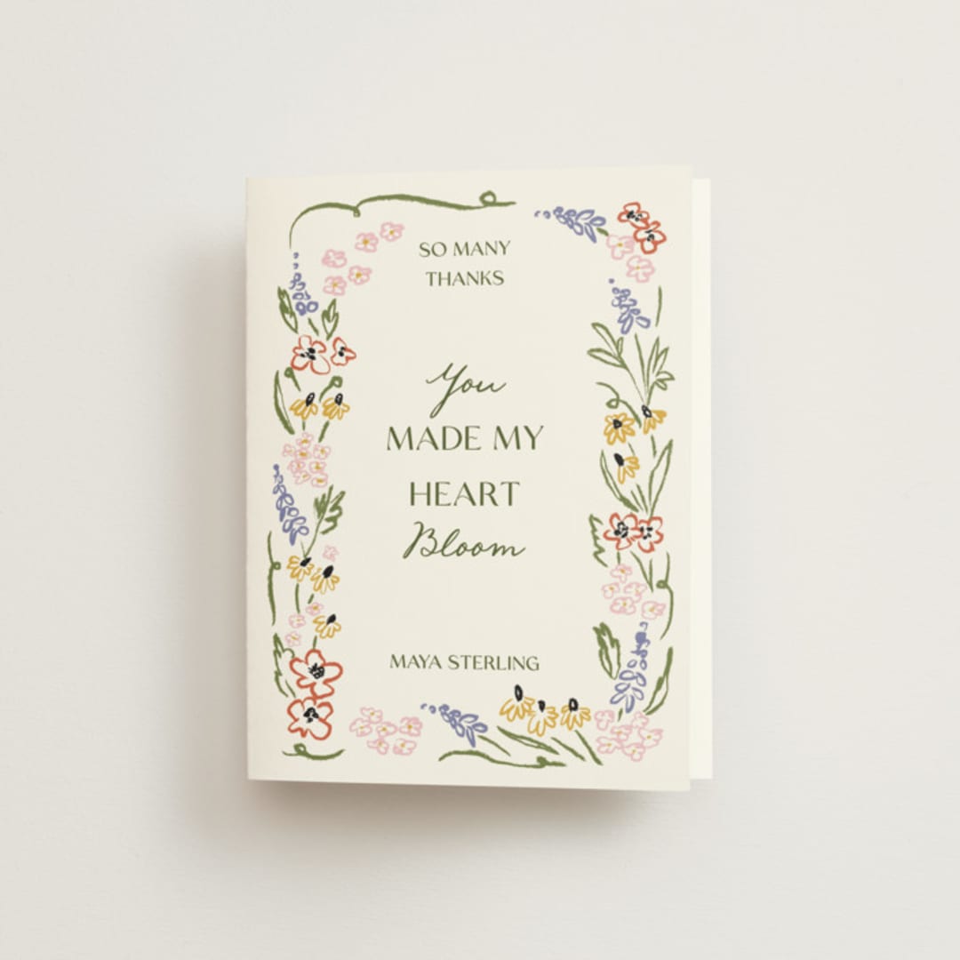 "Spring" - Bridal Shower Thank You Cards in Grass by Pati Cascino - Front