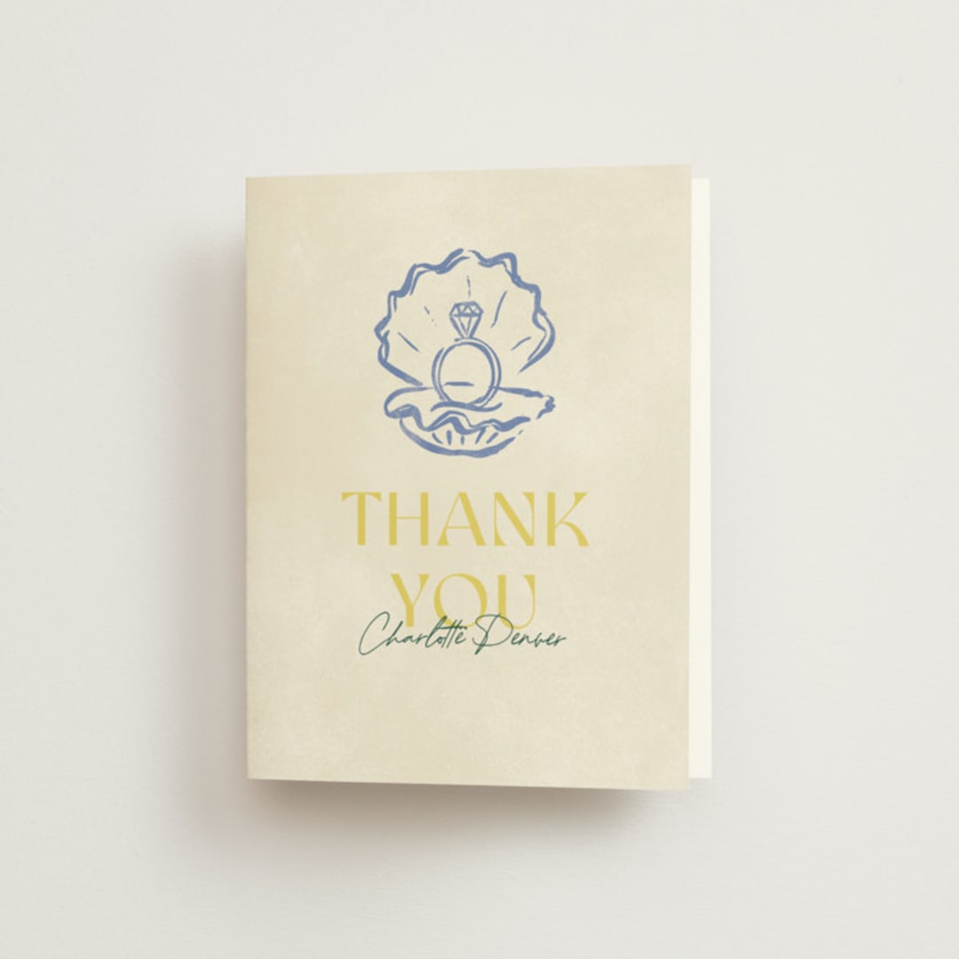"Coastal Drift" - Bridal Shower Thank You Cards in Caribbean Citrus by Pixel and Hank - Front