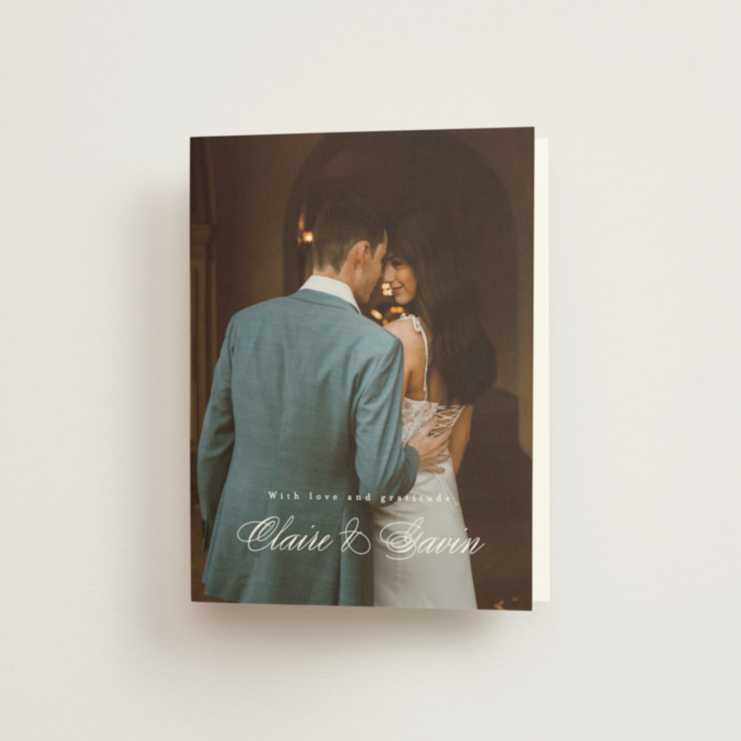 "Timeless Together" - Bridal Shower Thank You Cards in Tuxedo by Carolyn MacLaren - Front