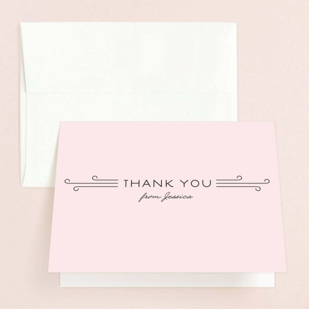 "Bliss" - Bridal Shower Thank You Cards in orange by Serenity Avenue - Front