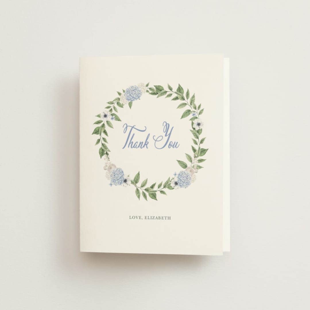 "SweetHearts" - Bridal Shower Thank You Cards in Periwinkle by Design Lotus - Front