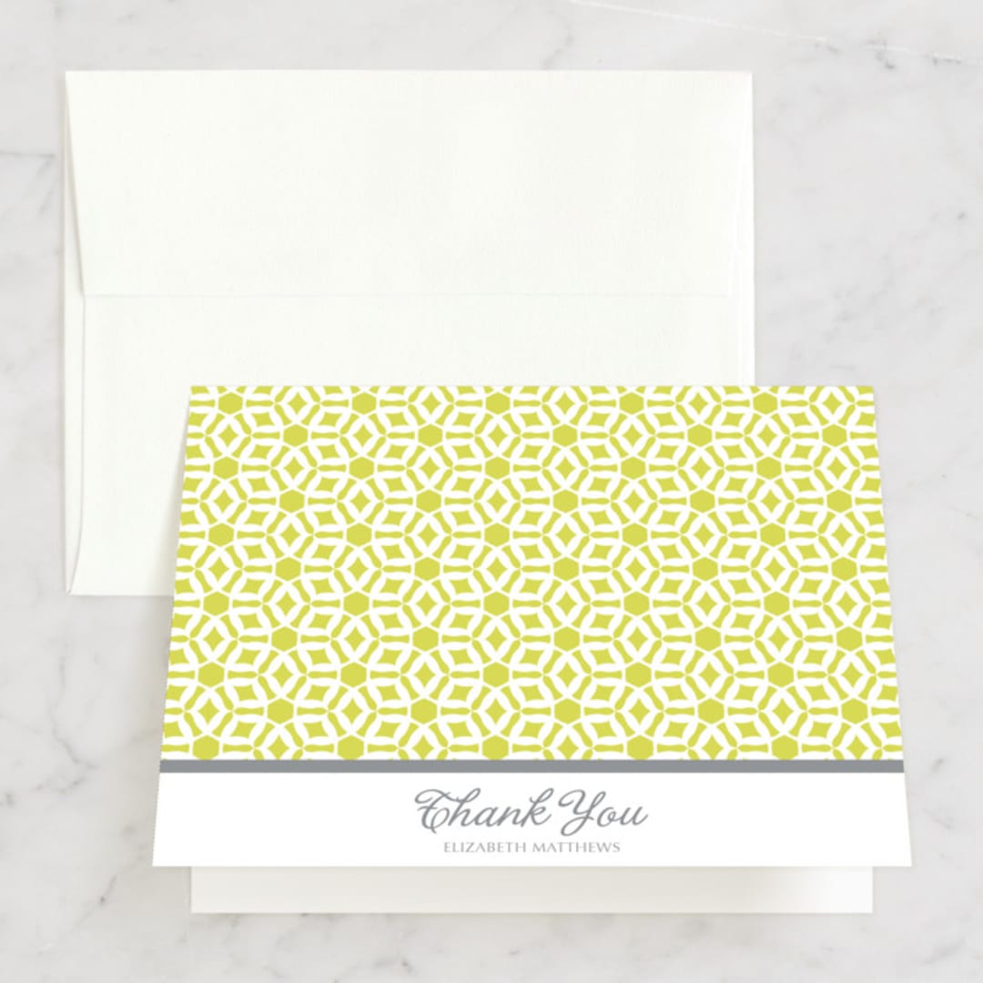 "Elegantly Simple" - Bridal Shower Thank You Cards in green by Lori James - Front