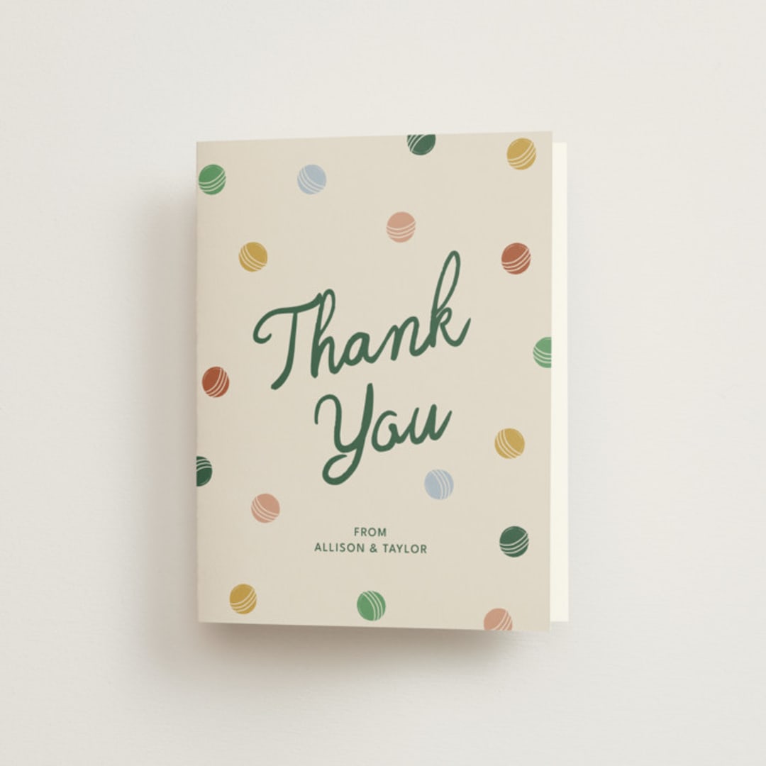 "Lawn Party" - Bridal Shower Thank You Cards in Picnic by Kelly Watkins - Front