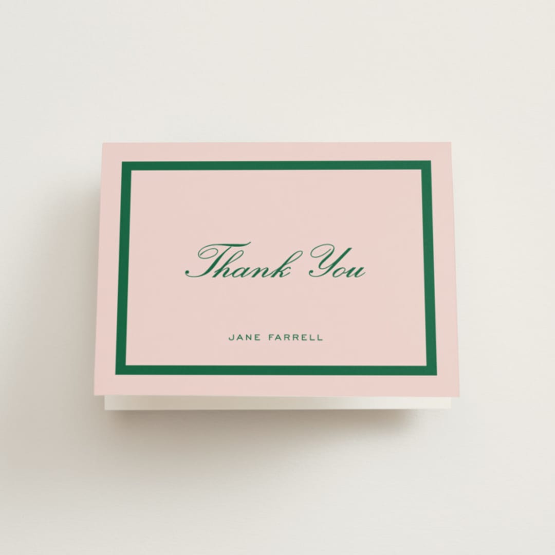 "Prep club" - Bridal Shower Thank You Cards in Bubblegum by Stacey Meacham - Front