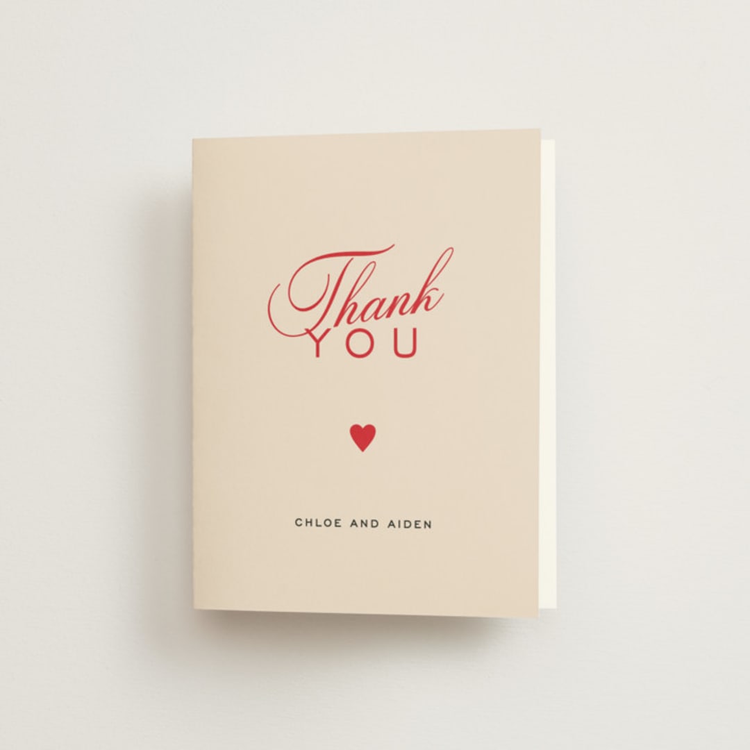 "Love party" - Bridal Shower Thank You Cards in Crimson by Creo Study - Front
