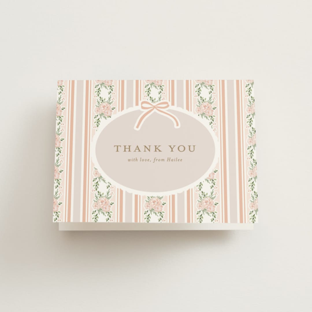 "Sweet Celebration" - Bridal Shower Thank You Cards in Petal by Jennifer Postorino - Front