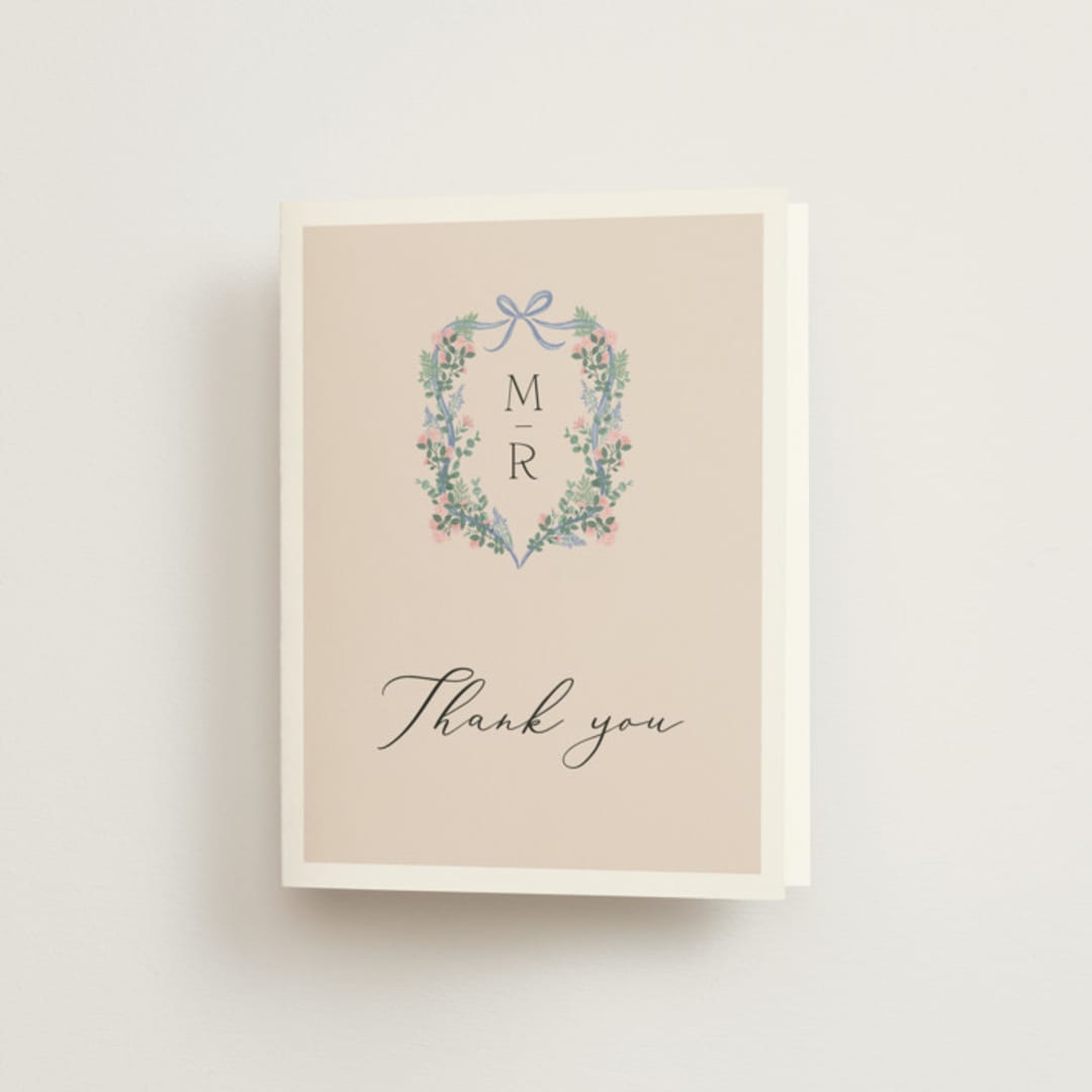"Bed of Roses" - Bridal Shower Thank You Cards in Creme by frau brandt - Front