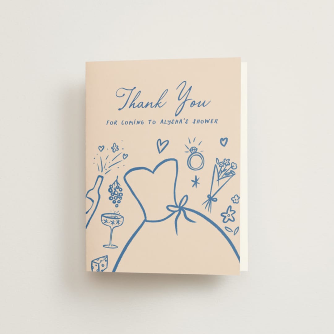 "chomchom" - Bridal Shower Thank You Cards in Royal by chocomocacino - Front