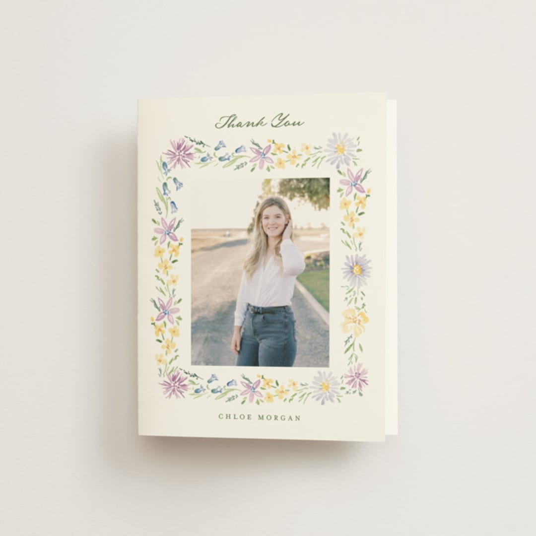 "Wild Flowers" - Bridal Shower Thank You Cards in Meadow by Petra Kern - Front