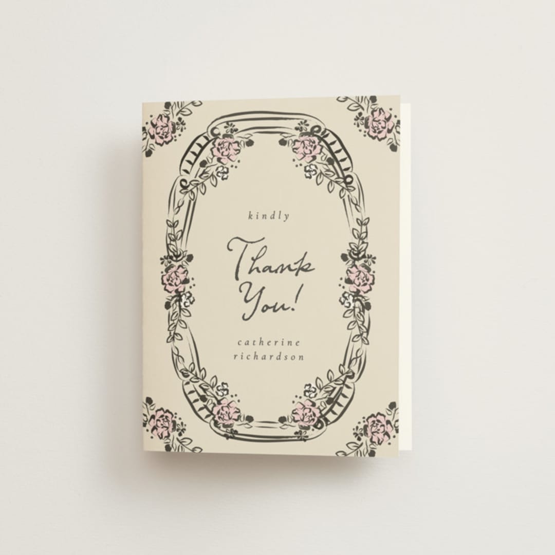 "Gathering Joy" - Bridal Shower Thank You Cards in Champagne by Ana de Sousa - Front