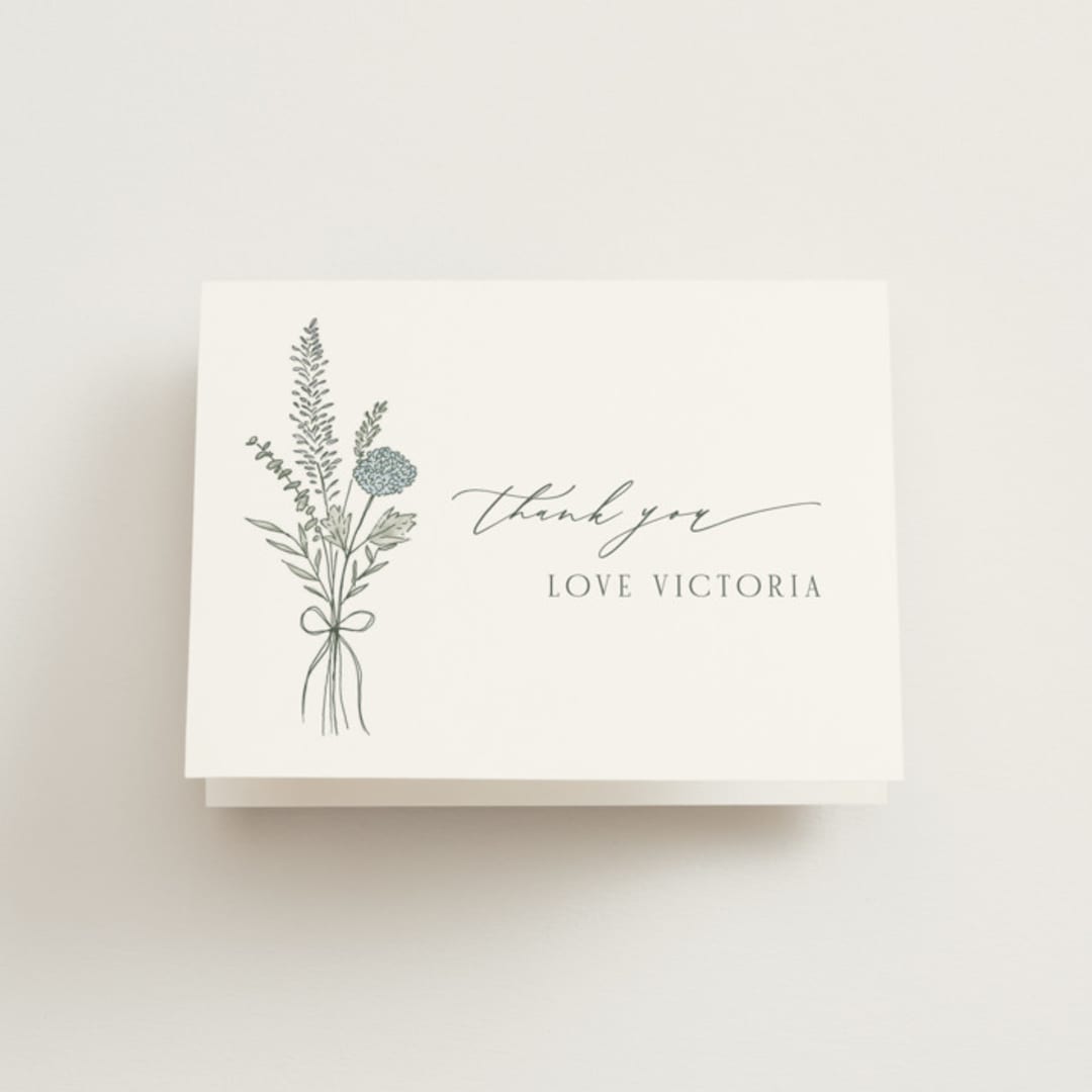 "Botanical" - Bridal Shower Thank You Cards in Garden by Kelly Schmidt - Front