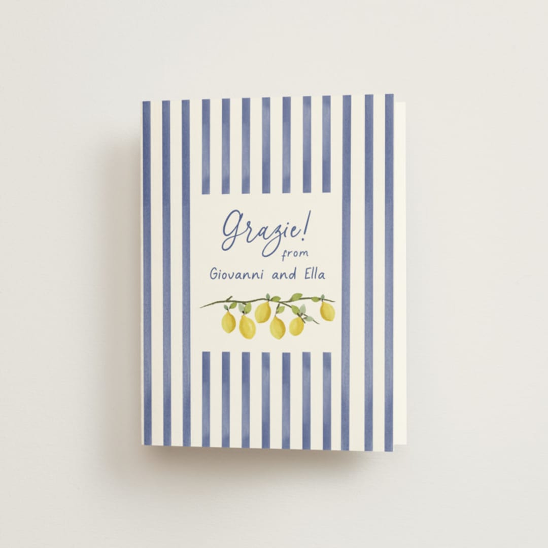 "Limoncello" - Bridal Shower Thank You Cards in Capri by Tina Faselli - Front