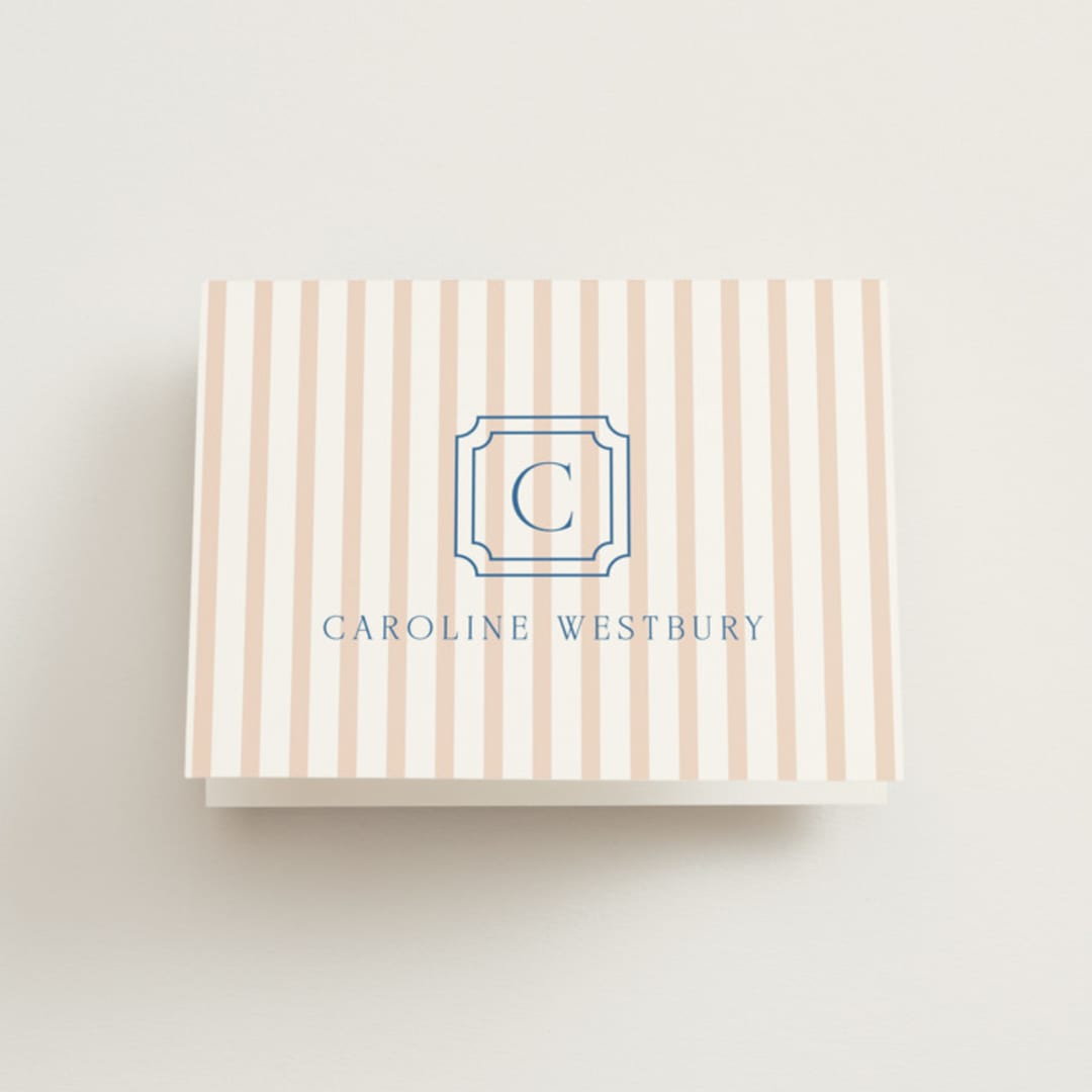 "Preppy" - Bridal Shower Thank You Cards in Coral by Erin German - Front