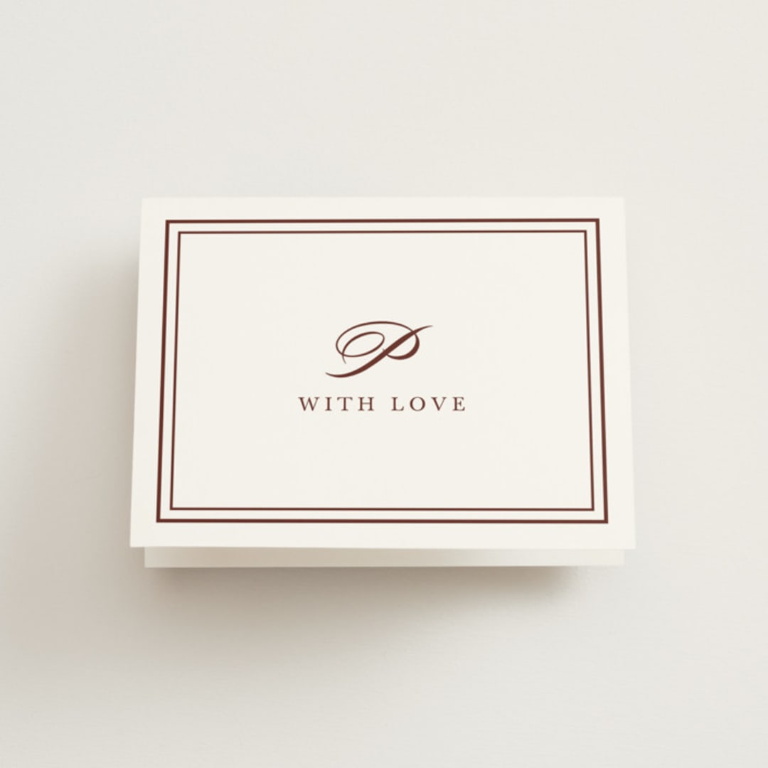 "East Coast Formal" - Bridal Shower Thank You Cards in Mahogany by Katie Ylinen - Front