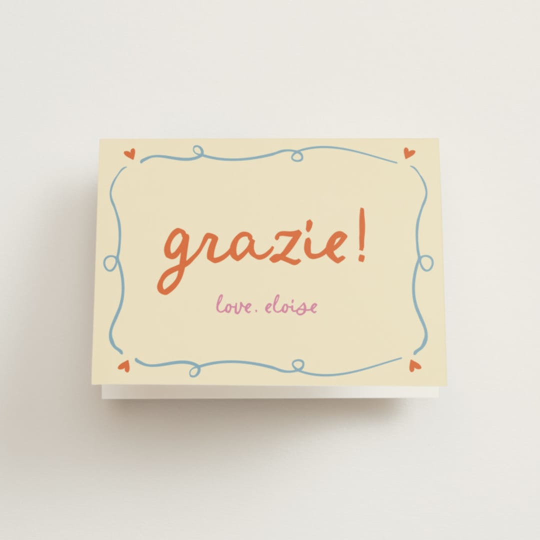 "Cin cin" - Bridal Shower Thank You Cards in Verona by Stephanie Heinrich Godbout - Front