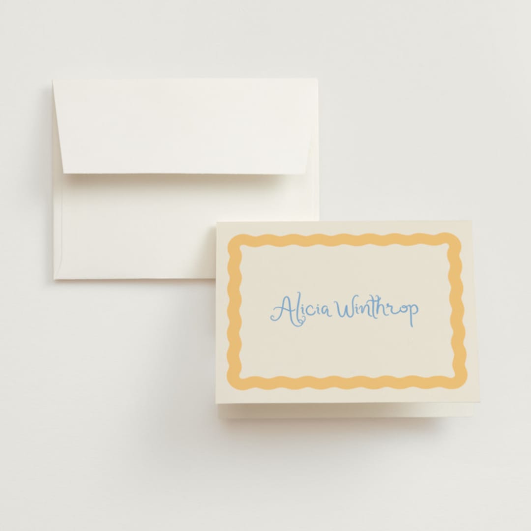 "Augusta" - Bridal Shower Thank You Cards in Melon by Megan Davis - Front