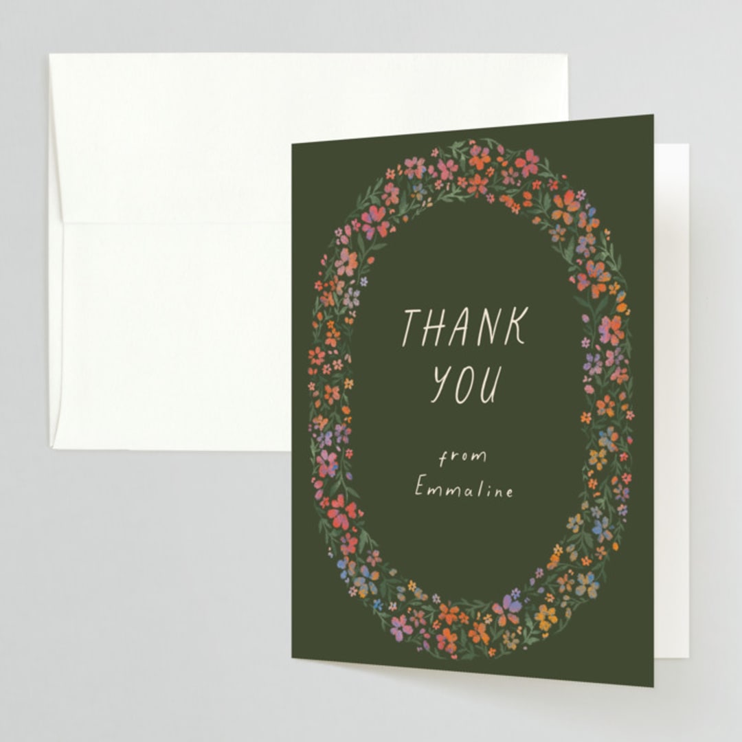 "Wildflowers" - Bridal Shower Thank You Cards in Confetti by 2birdstone - Front