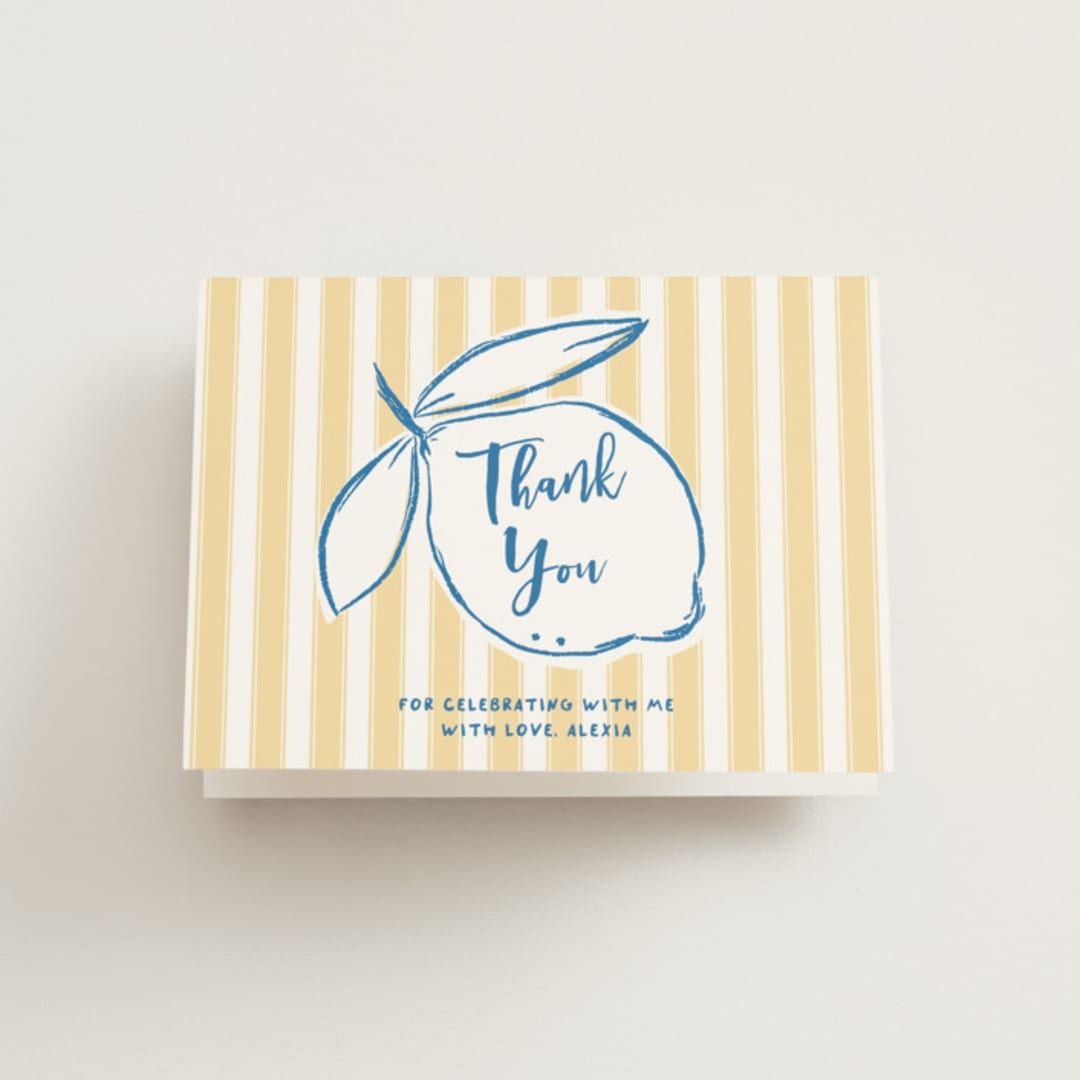 "Citrine" - Bridal Shower Thank You Cards in Lemon by Jelena Vuletic - Front