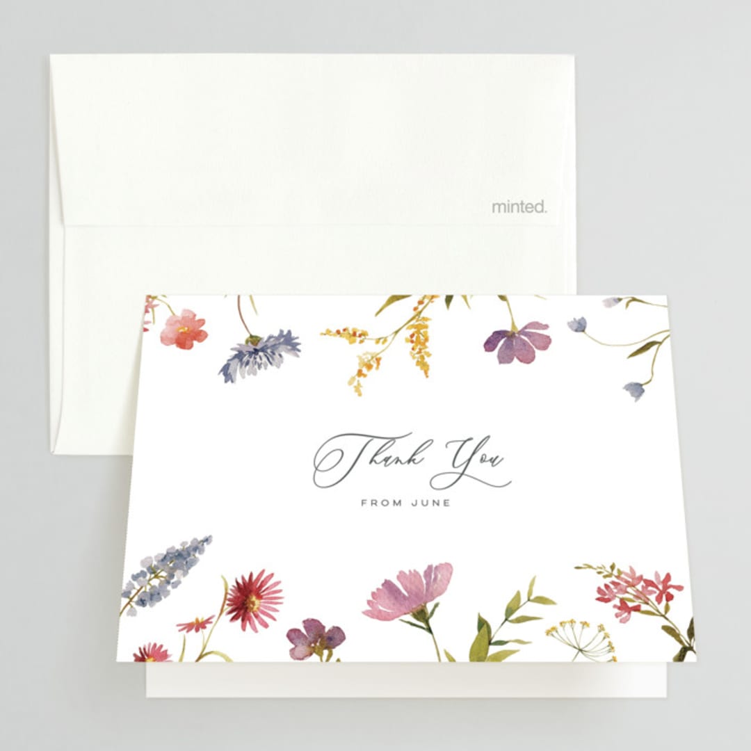 "Untied" - Bridal Shower Thank You Cards in Sherbert by Erin Hodges - Front