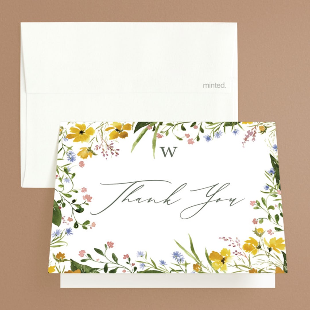 "Briar" - Bridal Shower Thank You Cards in Sunshine by Kate Ahn - Front