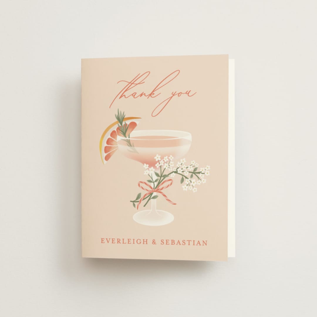 "pamplemousse" - Bridal Shower Thank You Cards in Agrume by Jamie Alexander - Front