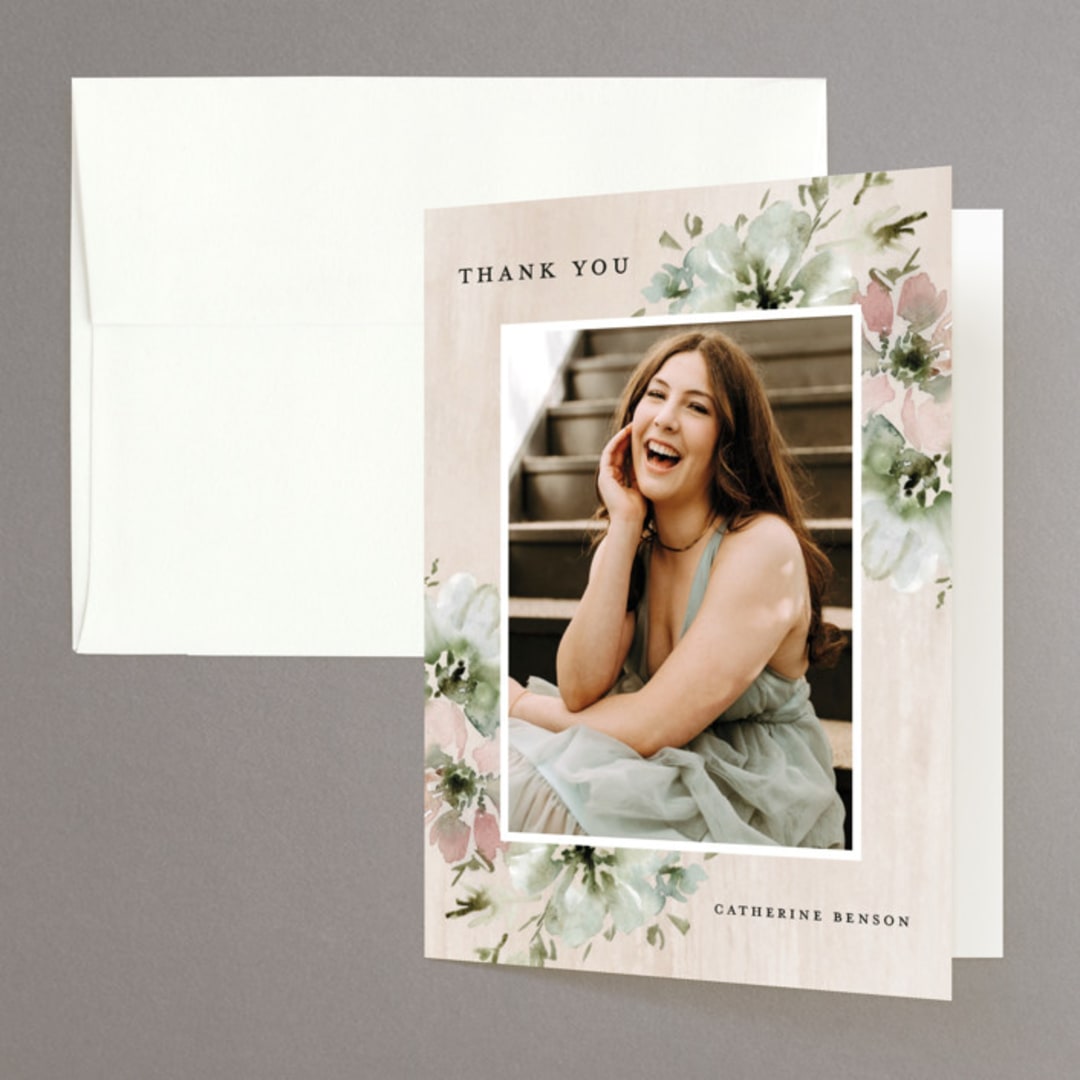 "Bridal Cake" - Bridal Shower Thank You Cards in Forest by Petra Kern - Front