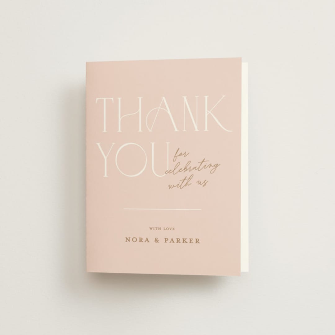 "Pretty in Pink" - Bridal Shower Thank You Cards in Wildflower by Pixel and Hank - Front