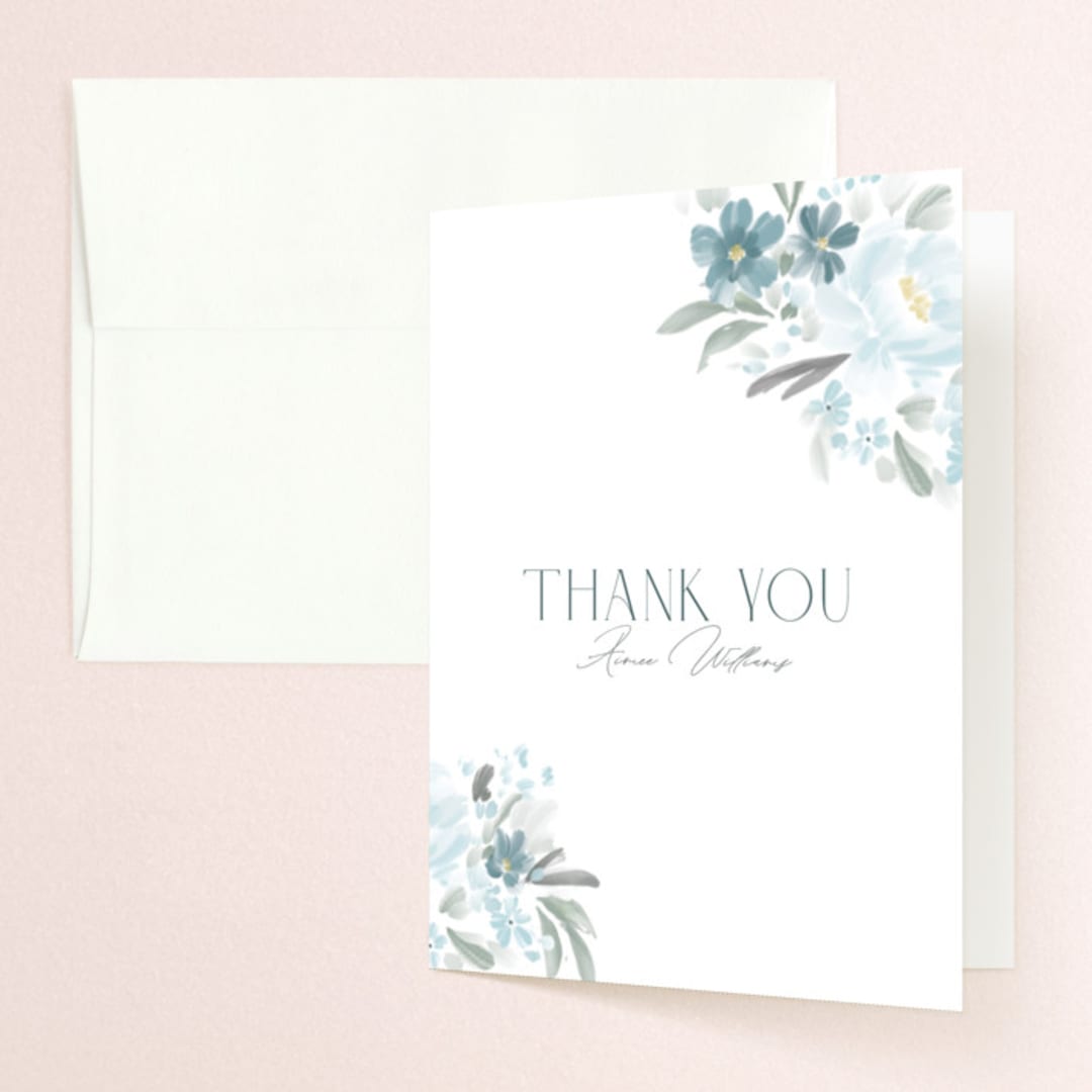 "Something Blue" - Bridal Shower Thank You Cards in Bluebelle by Itsy Belle Studio - Front