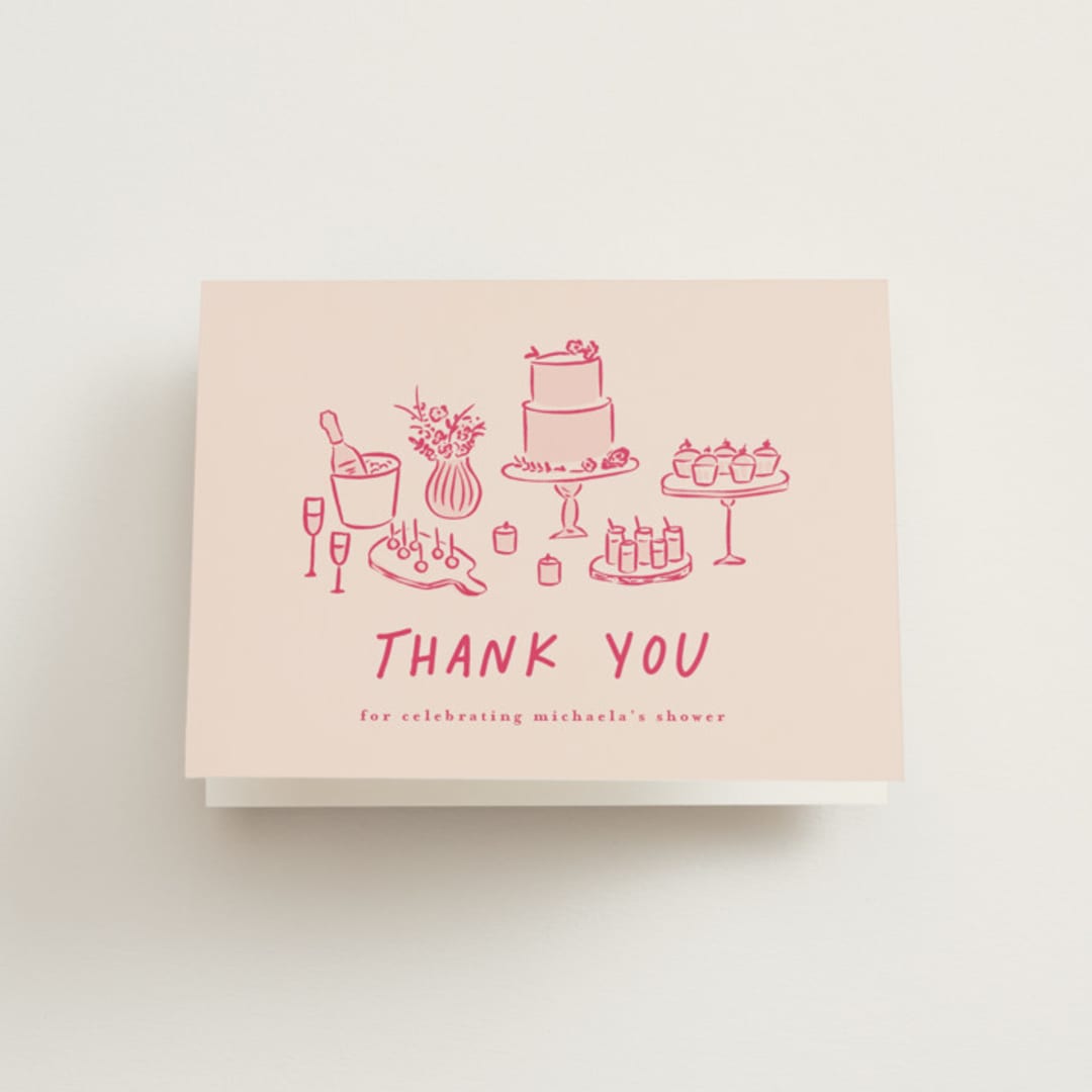 "atherina" - Bridal Shower Thank You Cards in Creme by chocomocacino - Front
